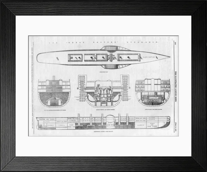 Framed Print : Great Eastern X-Section Framed Print : Great Eastern X-Section