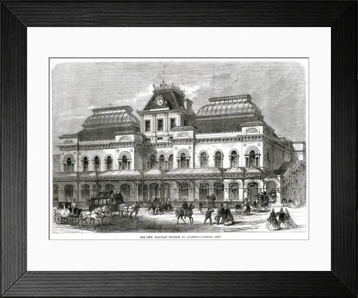 Framed Print : New Liverpool Street railway station 1886 Framed Print : New Liverpool Street railway station 1886