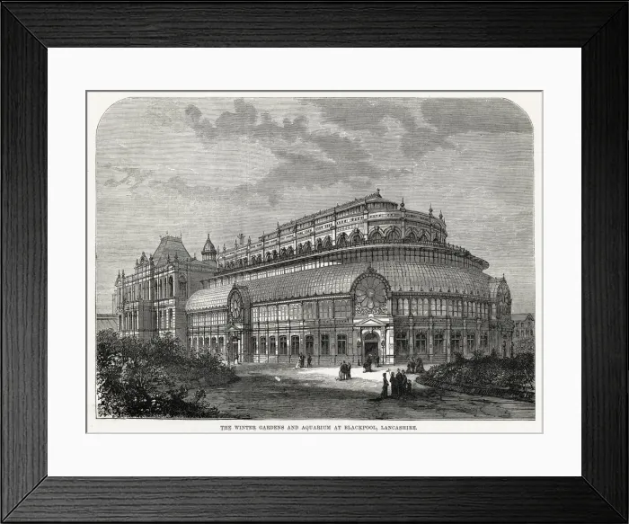 Framed Print : Winter Gardens and Aquarium at Blackpool 1878 Framed Print : Winter Gardens and Aquarium at Blackpool 1878