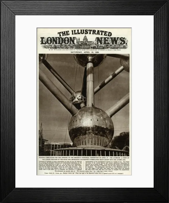 Framed Print : Brussels Atomium, nearly completed 1958
