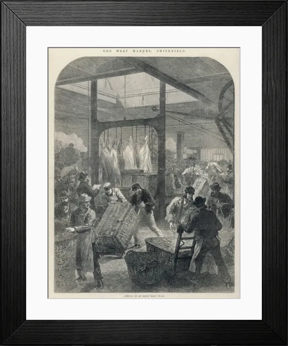 Framed Print : Smithfield Market 1870