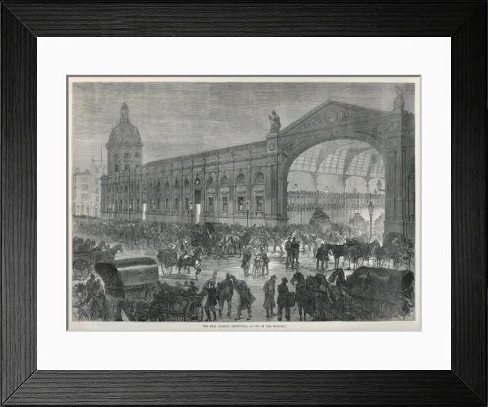 Framed Print : Smithfield Market 1870 Framed Print : Smithfield Market 1870