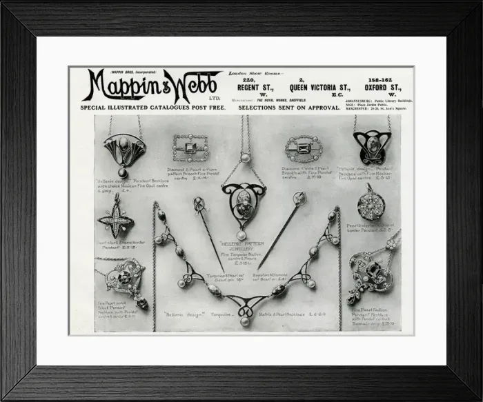 Framed Print : Advert for Mappin & Webb jewellery 1904 Framed Print : Advert for Mappin & Webb jewellery 1904
