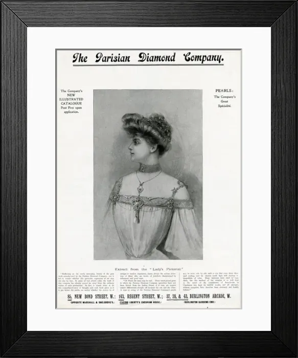 Framed Print : Advert for Parisian Diamond Company 1904 Framed Print : Advert for Parisian Diamond Company 1904