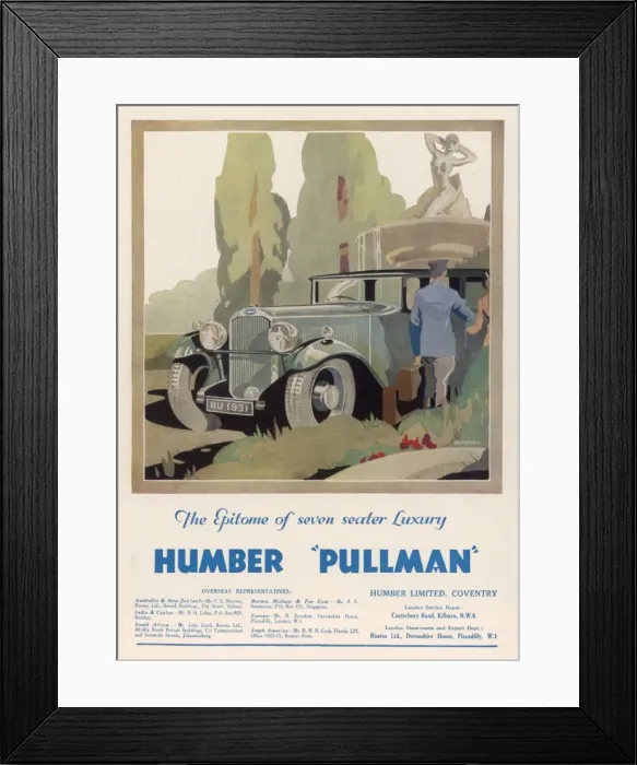 Framed Print : Advert Humber Pullman