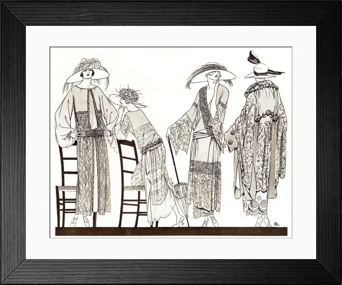Framed Print : Parisian frocks of satin, georgette and lace. Date: 1923 Framed Print : Parisian frocks of satin, georgette and lace. Date: 1923