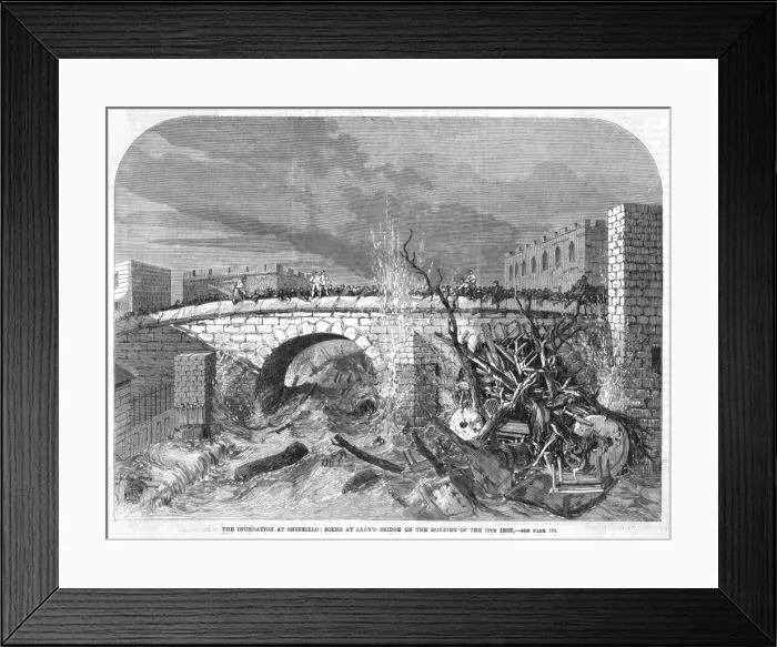 Framed Print : Flooding Sheffield 1864 Framed Print : Flooding Sheffield 1864