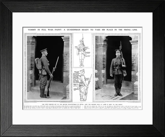 Framed Print : Tommy Guardsman in full war-paint 1914 Framed Print : Tommy Guardsman in full war-paint 1914