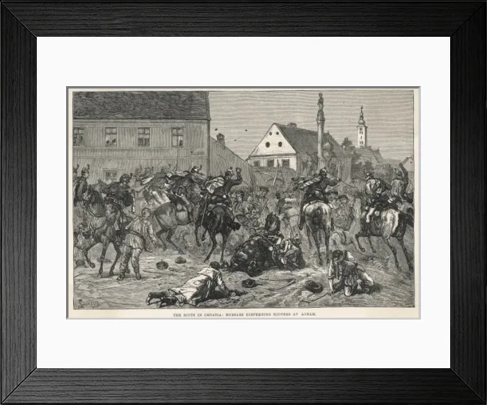 Framed Print : Riots in Croatia