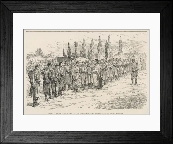 Framed Print : Serb Soldiers Kiss Cross Framed Print : Serb Soldiers Kiss Cross