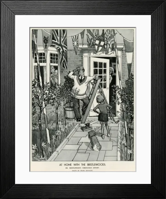 Framed Print : At home with the Bristlewoods - Coronation effort. 1937 Framed Print : At home with the Bristlewoods - Coronation effort. 1937