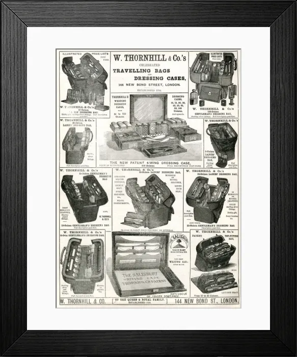 Framed Print : Advert for W. Thornhill & Co. travelling bags 1880 Advert for W. Thornhill & Co Framed Print : Advert for W. Thornhill & Co. travelling bags 1880 Advert for W. Thornhill & Co