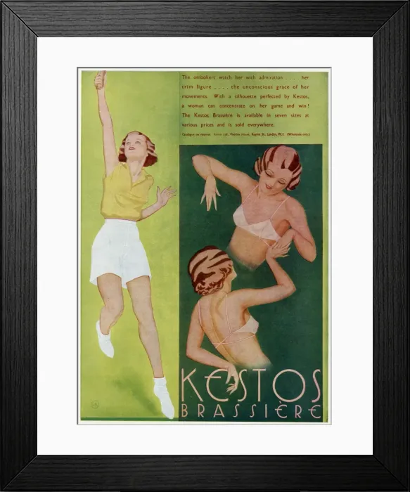 Framed Print : Advert for Kestos lingerie 1934 Framed Print : Advert for Kestos lingerie 1934