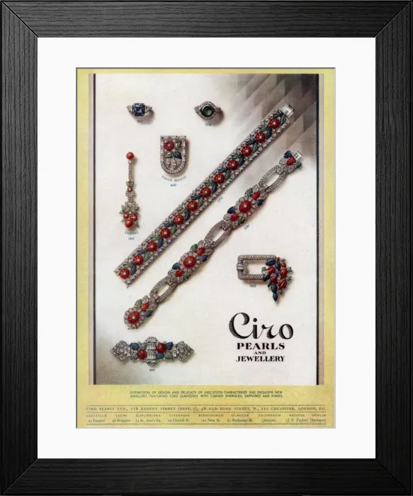 Framed Print : Advert for Ciro jewellery 1930 Framed Print : Advert for Ciro jewellery 1930