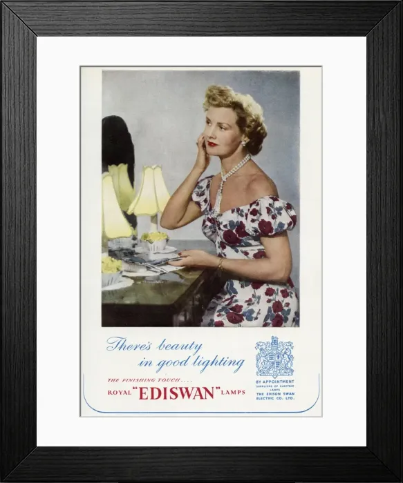 Framed Print : Advert for Ediswan lamps 1950 Framed Print : Advert for Ediswan lamps 1950