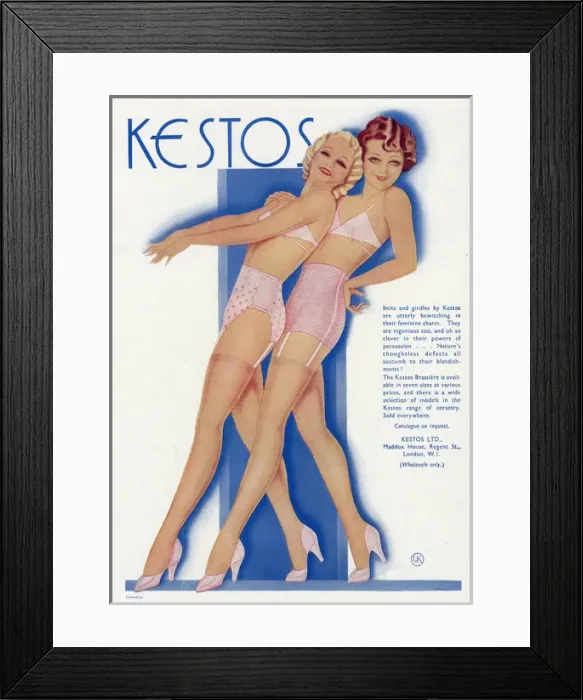 Framed Print : Advert for Kestos underwear 1934 Framed Print : Advert for Kestos underwear 1934