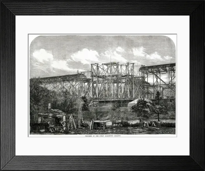 Framed Print : Progress of building for the International Exhibition 1861