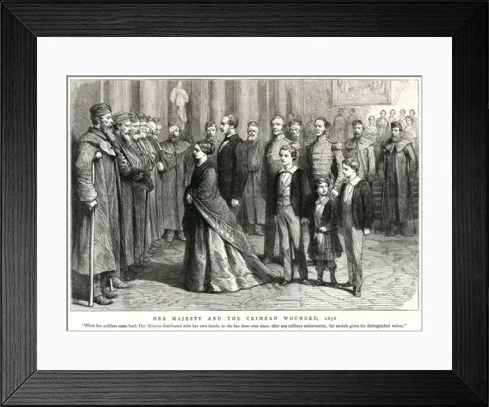 Framed Print : Queen Victoria visiting wounded Crimean soldiers 1856