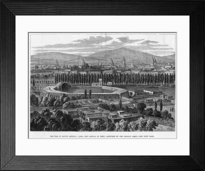 Framed Print : PERU LIMA. General view of the capital of Peru, at the time of the war with Chile