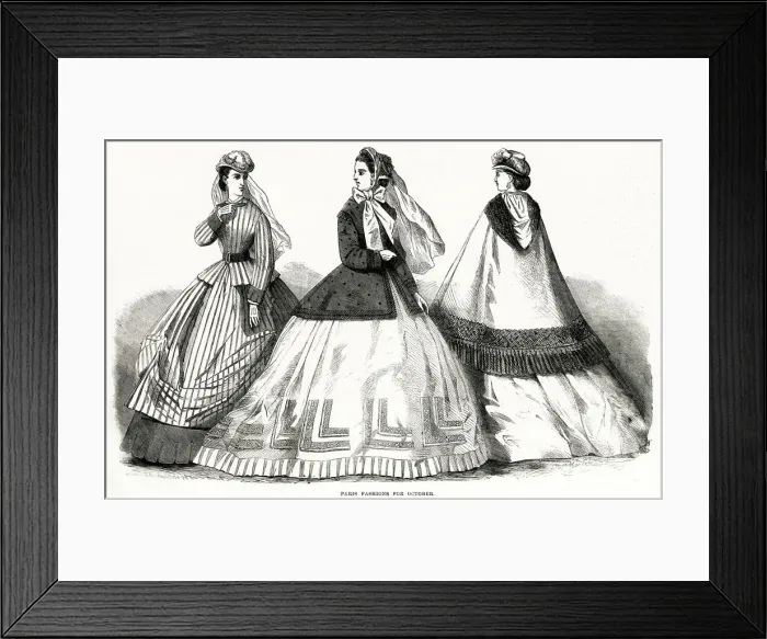 Framed Print : Fashions for October 1865 Framed Print : Fashions for October 1865