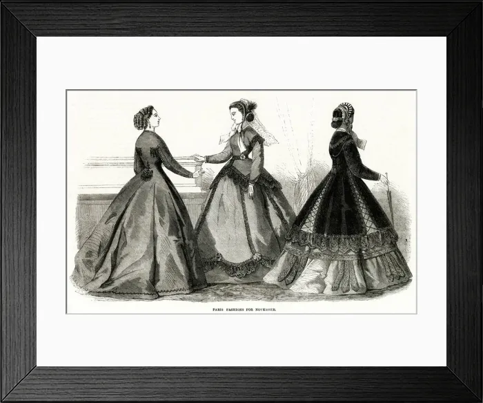 Framed Print : Fashions for November 1865 Framed Print : Fashions for November 1865