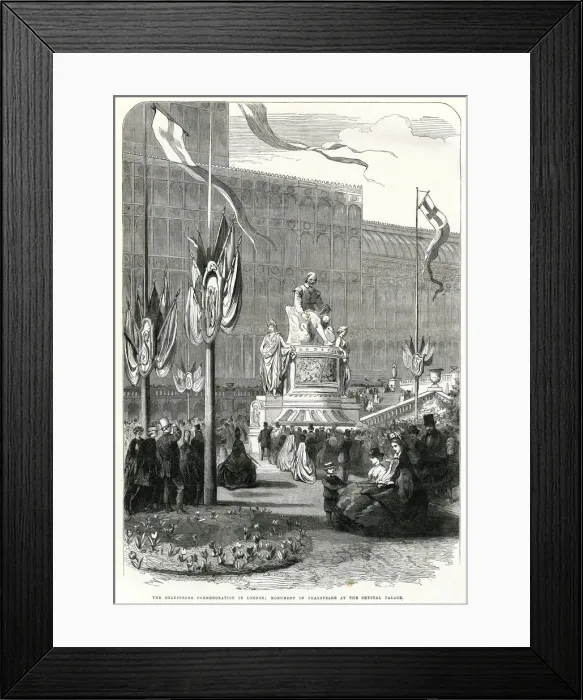 Framed Print : Shakespeare monument at Crystal Palace, London 1864 Framed Print : Shakespeare monument at Crystal Palace, London 1864