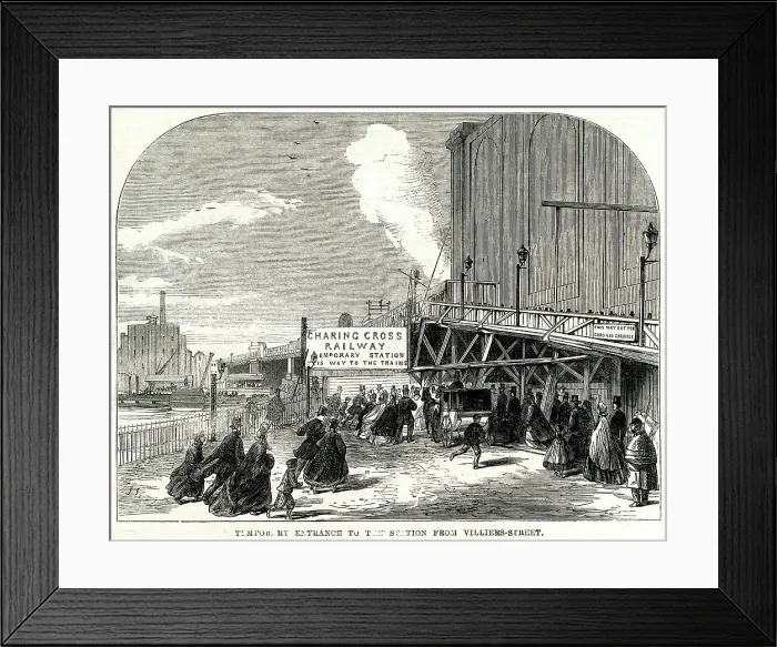 Framed Print : Charing Cross - Temporary Entrance 1864 Framed Print : Charing Cross - Temporary Entrance 1864