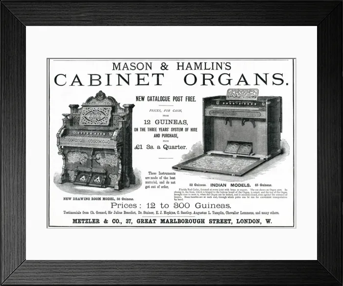 Framed Print : Advert for Masons & Hamlins cabinet organs 1877 Advert for Masons & Hamlins Framed Print : Advert for Masons & Hamlins cabinet organs 1877 Advert for Masons & Hamlins