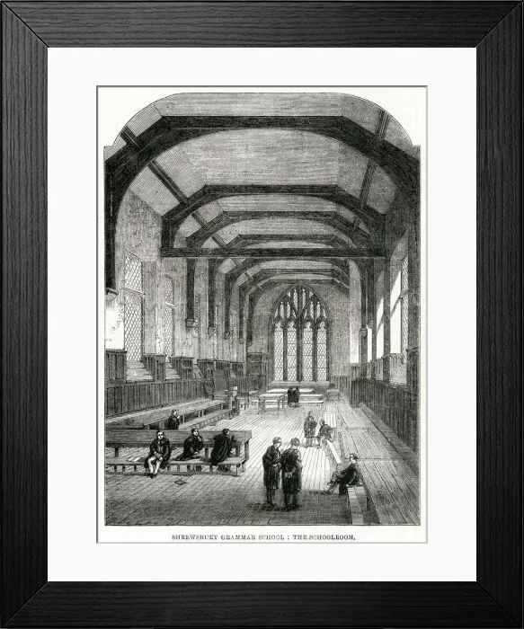 Framed Print : Shrewsbury Grammer School - schoolroom 1861 Framed Print : Shrewsbury Grammer School - schoolroom 1861