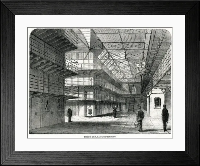 Framed Print : Interior of St Marys Convict Prision 1861 Framed Print : Interior of St Marys Convict Prision 1861