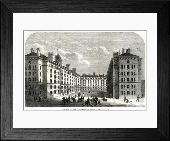 Framed Print : Peabody Square, Islington 1867 Framed Print : Peabody Square, Islington 1867