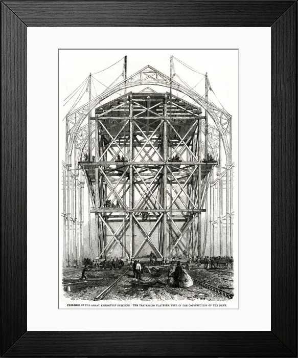 Framed Print : Progress of building for the International Exhibition 1861 Framed Print : Progress of building for the International Exhibition 1861
