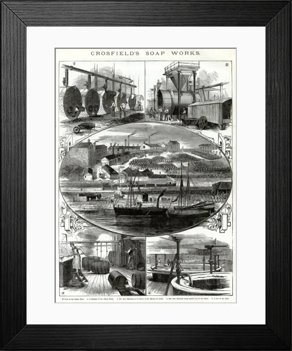 Framed Print : Crosfields soap works, Warrington 1886 Framed Print : Crosfields soap works, Warrington 1886