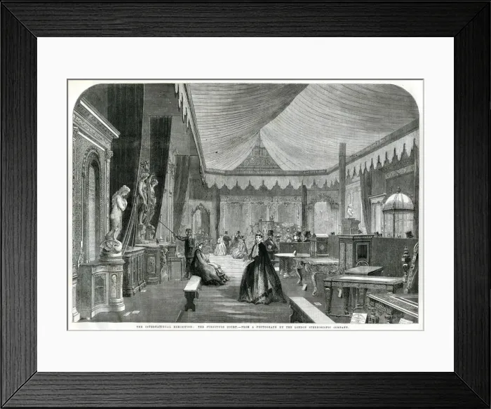 Framed Print : International Exhibition - furniture court 1862 Framed Print : International Exhibition - furniture court 1862