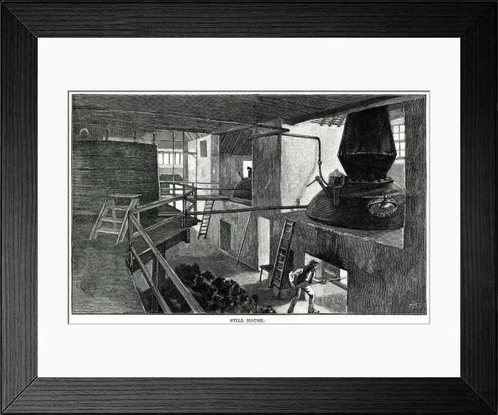 Framed Print : Glenlivet Scotch Whisky distillery 1890