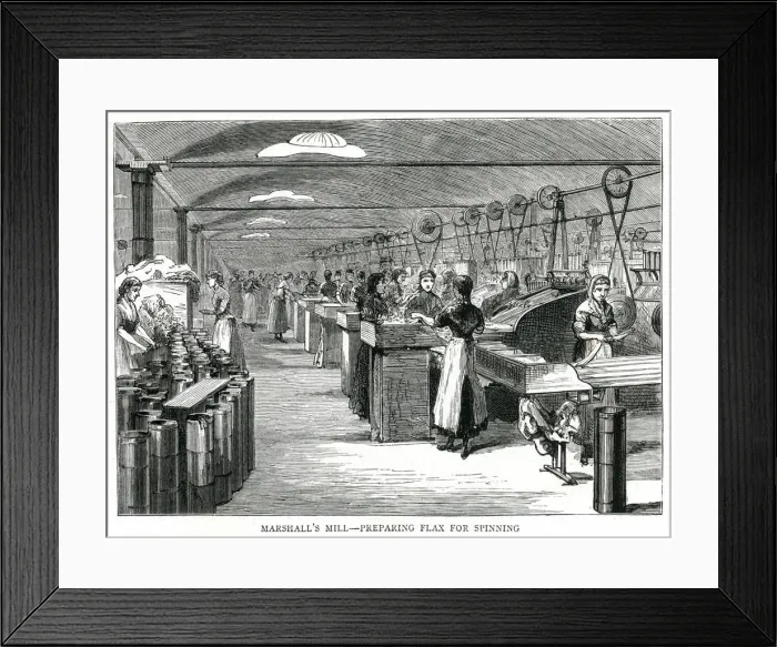 Framed Print : Marshalls Flax Mill factory 1885 Framed Print : Marshalls Flax Mill factory 1885