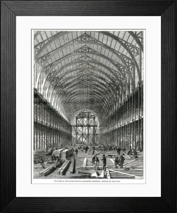 Framed Print : Progress of building for the International Exhibition 1861