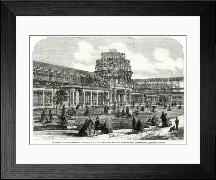 Framed Print : Progress of building for the International Exhibition 1861 Framed Print : Progress of building for the International Exhibition 1861