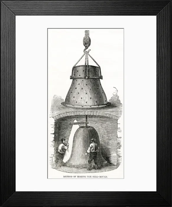 Framed Print : Method of making the Tower Bell for Westminster 1856 Framed Print : Method of making the Tower Bell for Westminster 1856