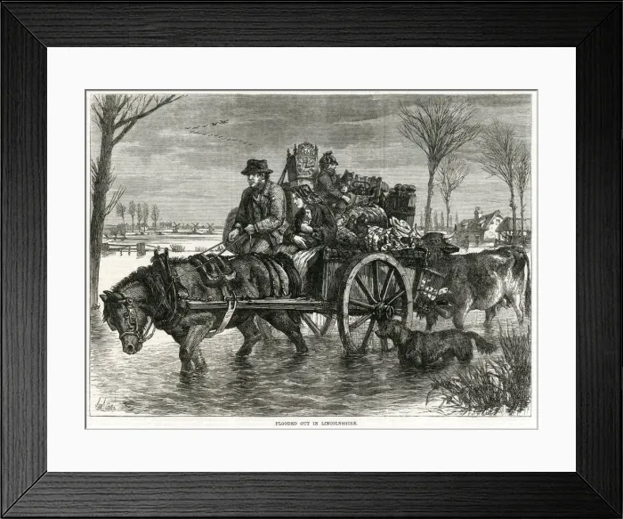 Framed Print : Flooded out in Lincolnshire 1869