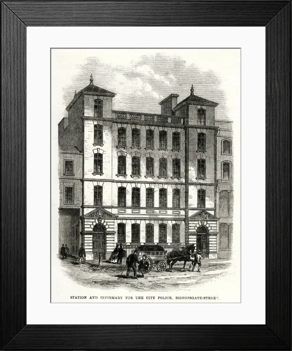 Framed Print : Bishopsgate police station 1866