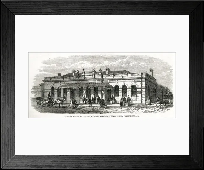 Framed Print : Cowcross-street station 1866