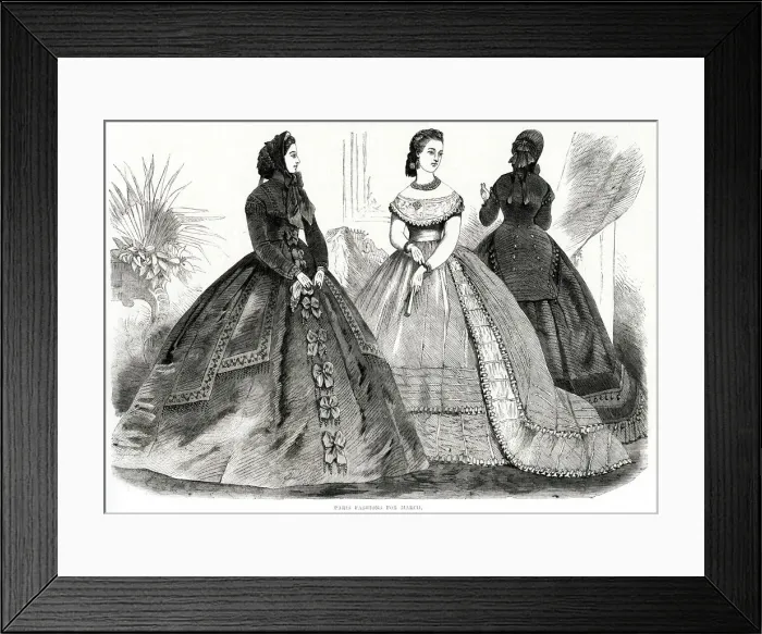 Framed Print : Fashions for March 1865 Framed Print : Fashions for March 1865