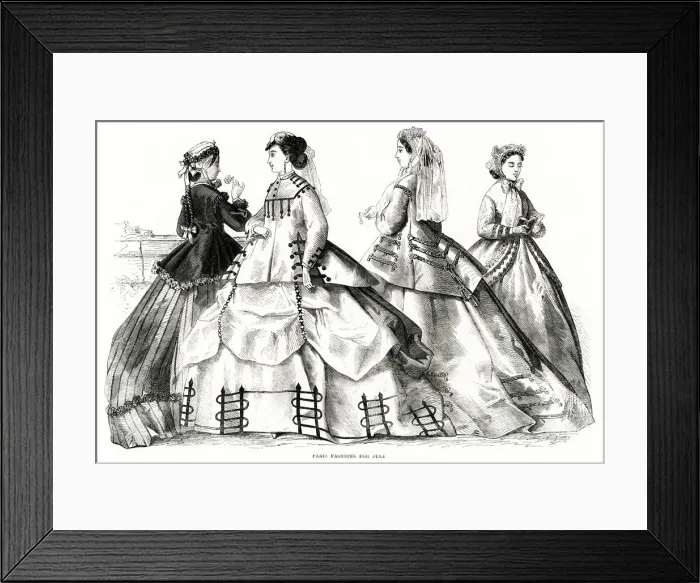 Framed Print : Fashions for July 1865 Framed Print : Fashions for July 1865
