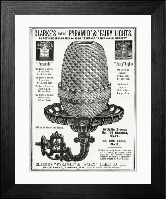 Framed Print : The Pyramid Night Lights, bronze bracket wall holder that burned for nine hours Framed Print : The Pyramid Night Lights, bronze bracket wall holder that burned for nine hours