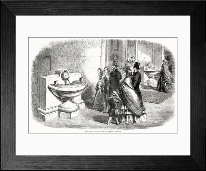 Framed Print : Drinking Fountain at the British Museum 1860 Framed Print : Drinking Fountain at the British Museum 1860