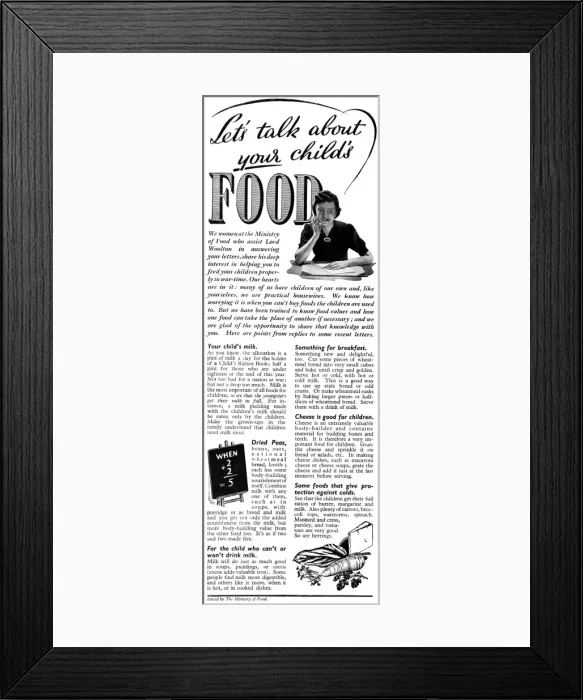 Framed Print : Advert for the Ministry of Food 1941 Framed Print : Advert for the Ministry of Food 1941