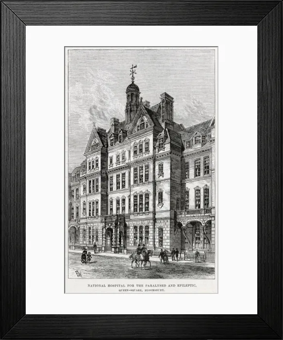 Framed Print : Exterior of National Hospital for the Paralysed and Epileptic, Queen Square, Bloomsbury
