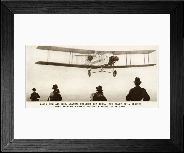Framed Print : Air mail leaving Croydon for Karachi, India 1929 Framed Print : Air mail leaving Croydon for Karachi, India 1929