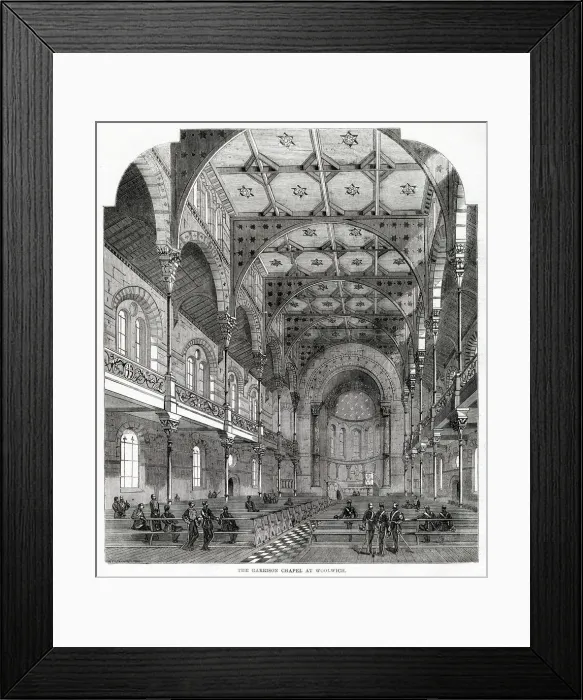 Framed Print : View of the interior of the new military chapel in Woolwich, London